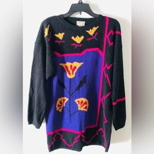 VTG 80s Floral Sweater